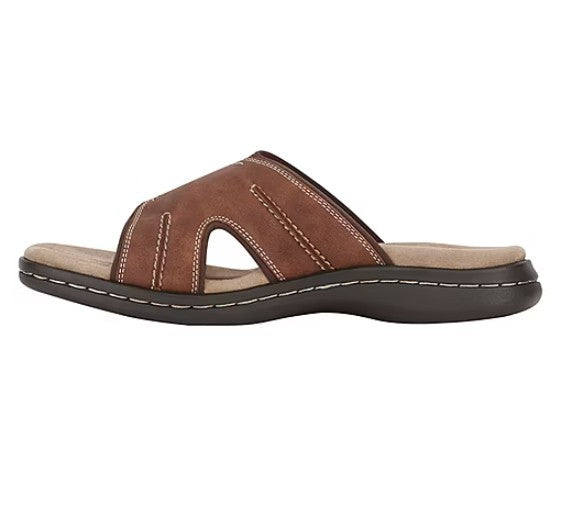 Dockers Men's Size 10 Wide, Sunland Slide Memory Foam Sandals, Rust, Grade A