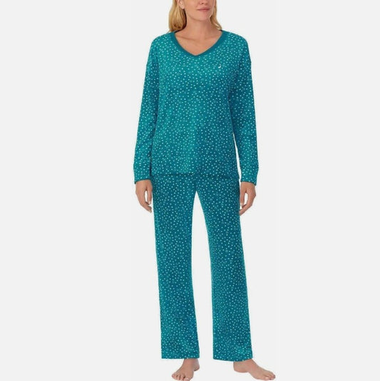 Nautica Ladies' Size X-Large (18-20), 2-PC Silky Fleece Pajamas Set, Blue (Teal)