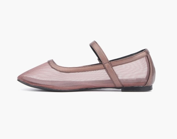 New York & Company Women's Size 7.5, Page 2 Maryjane Flat Shoes, Gun Metal Mesh