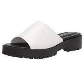 Arizona Jean Co Women's Size 8, Raven Platform Slide Sandals, Black & White