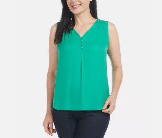 Hilary Radley Ladies' Size XS (0-2) Sleeveless Blouse, Vivid Green