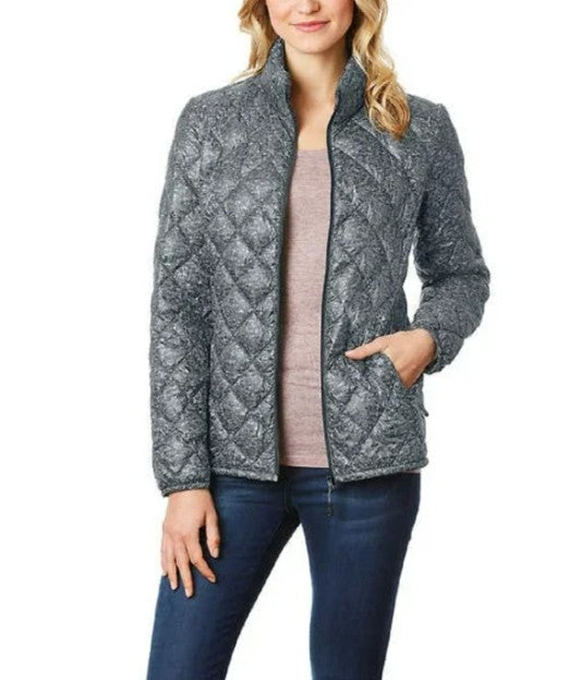 32 Degrees Ladies' Size Medium (8-10) Packable Ultra Light Down Jacket, Gray
