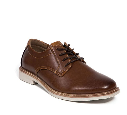 Deer Stags Boys Size 12, Marco Jr Comfort Oxford Dress Shoes No Tie Laces, Brown