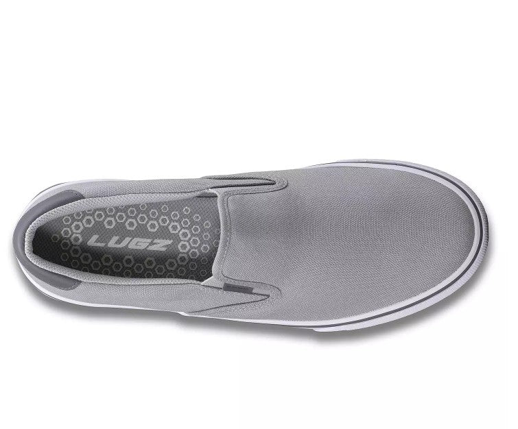 Lugz Men's Size 8.5 Wide, Clipper Slip-On Canvas Sneakers Shoes, Gray - White