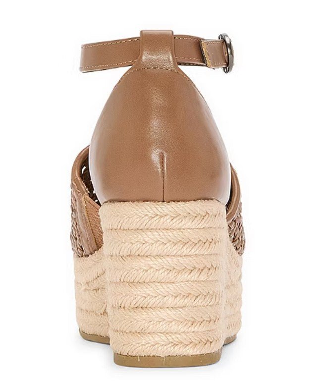 a.n.a Women's Size 8.5, Lisa Wedge Espadrille Sandals, Dark Taupe