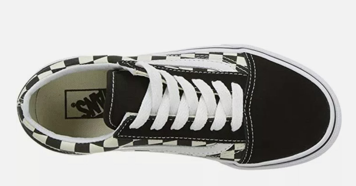 Vans Old Skool Size Men's 6 / Ladies' 7.5 Lace-up Shoes, Black/White Check, New in Box