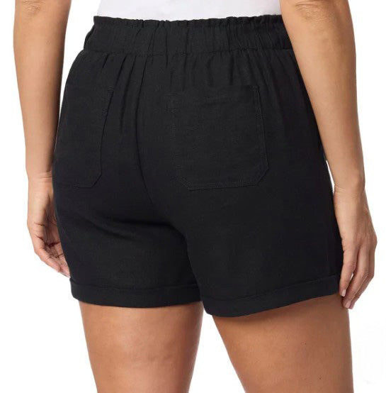Briggs Women's Size Small (4-6) Linen Blend Shorts, Black