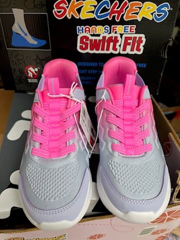 Skechers Girl's Size 2, Swift Fit Hands Free Shoes Sneakers, Pink, New (NO BOX)