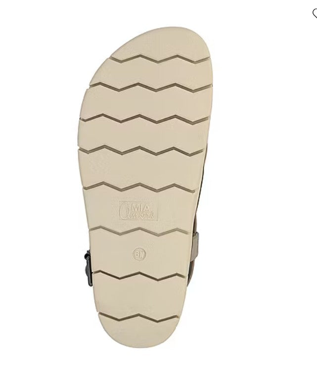 Mia Amore Women's Size 9, Elain Adjustable Strap Flat Sandals, Taupe
