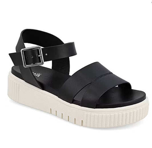 Mia Girl Tiaa Women's Size 7.5, Ankle Strap Footbed Sandals, Black