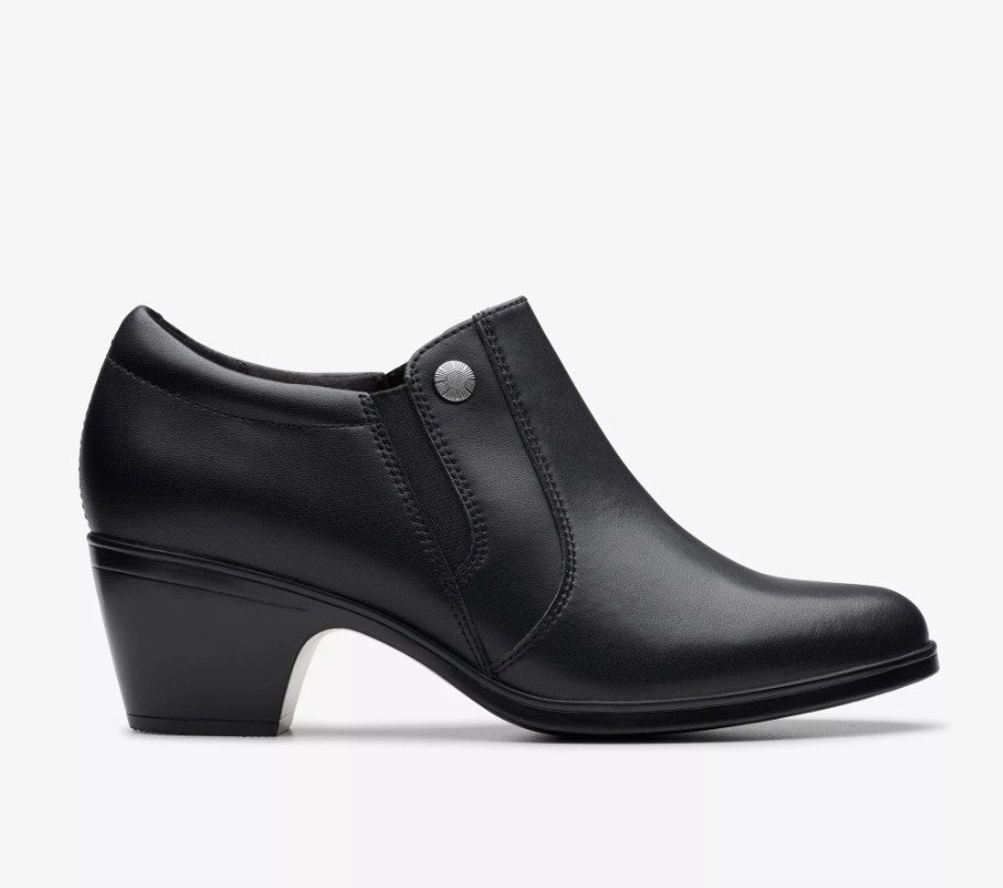 Clarks Women Size 8, Emily 2 Reyna Ankle Booties, Black Leather, New (NO BOX)