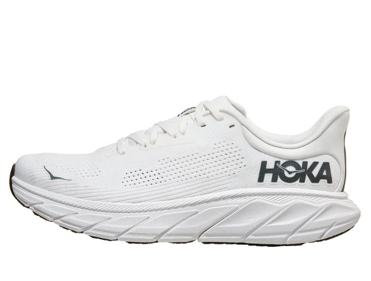 Hoka Men's Size 13 D, Arahi 7 Lace-up Shoes Sneakers, Blanc De Blanc/Steel Wool