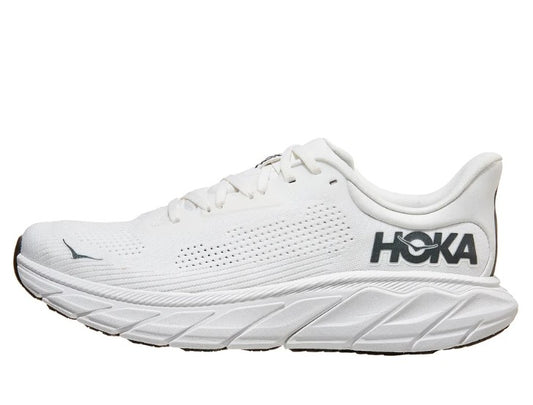 Hoka Men's Size 13 D, Arahi 7 Lace-up Shoes Sneakers, Blanc De Blanc/Steel Wool