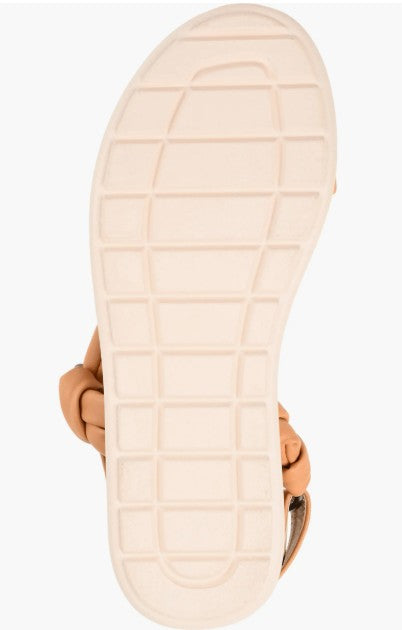 Journee Collection Women's Size 10, Marri Knotted Strap Sandals, Mocha