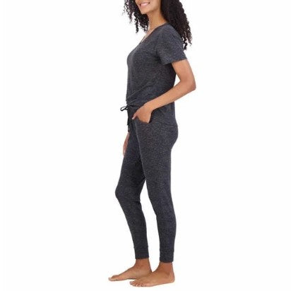 Live 2 Lounge Ladies' Size Small (4-6) 4-pc Essentials Lounge Set, Gray Charcoal