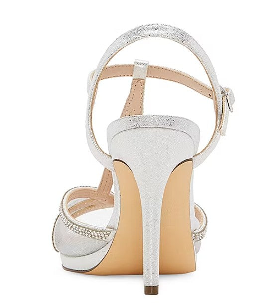 I. Miller Women's Size 9 M, Ramona Heeled Sandals Special Occasion, Silver