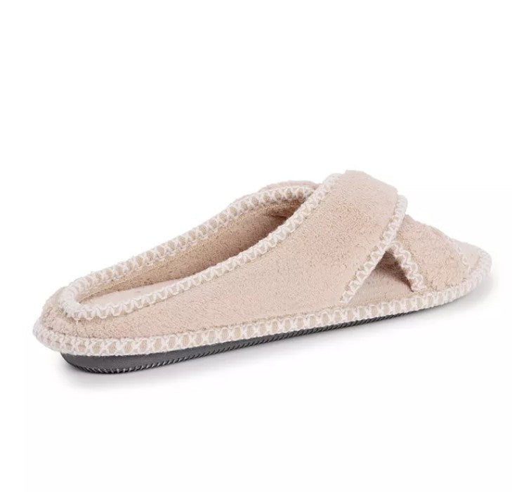 MUK LUKS Women's Size Medium (7-8) Ada Crossband Slippers, Honey Wheat (beige)
