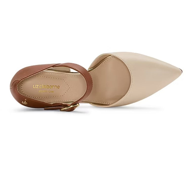 Liz Claiborne Kiara Women Size 6.5 M, Pointed Toe Stiletto Pumps. Cream Multi