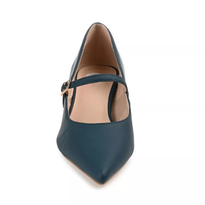 Journee Collection Women's Size 8.5, Manza Kitten Heel Mary Jane Pumps, Navy