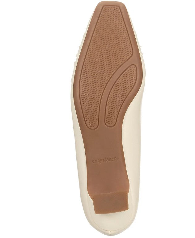 Easy Street Women's Size 5.5 M, Waive Square Low Heel Pumps Dress Shoes, Bone