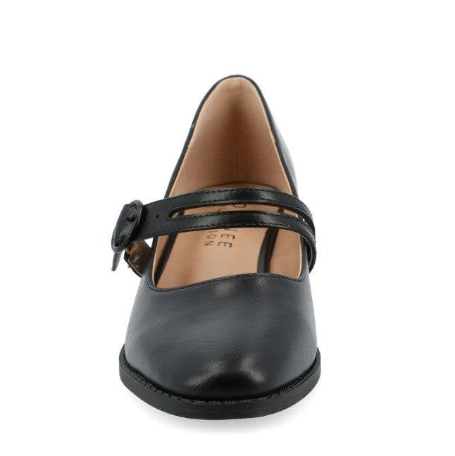 Journee Collection Savvi Women's Size 8, Mary Jane Block Heel Pumps, Black