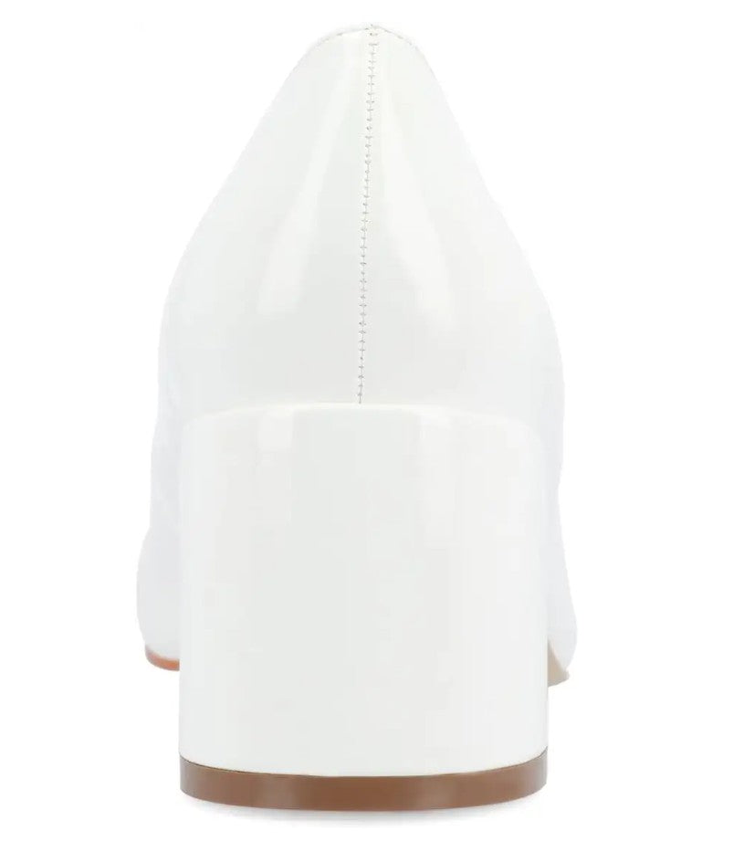 Journee Women's Size 7 M, Okenna Mary Jane Block Heel Pumps, White