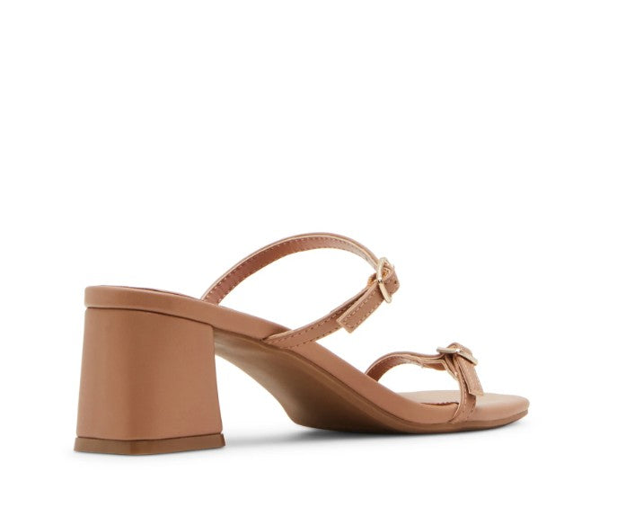 Madden Girl Women's Size 7, Bettyy Two Strap Block Heel Sandals, Cafe Beige
