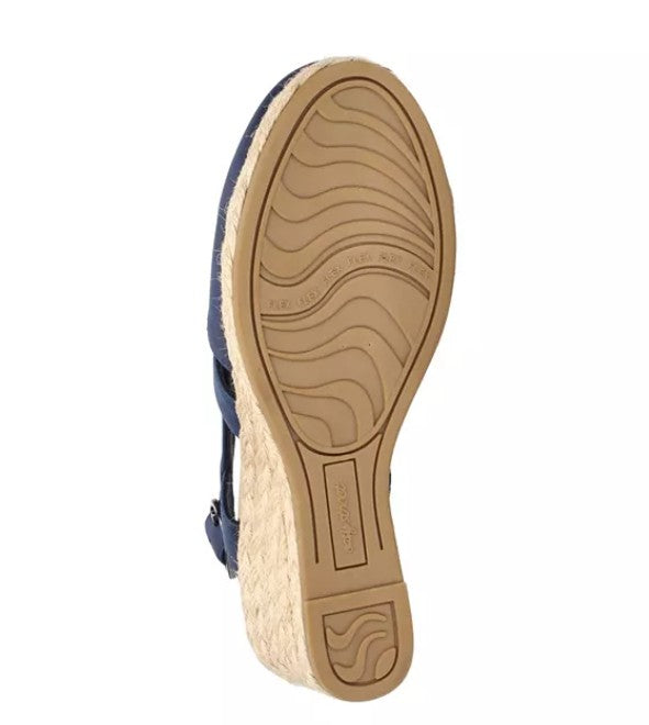 Easy Street Women's Size 9, Stargaze Espadrille Slingback Wedge Shoes, Navy
