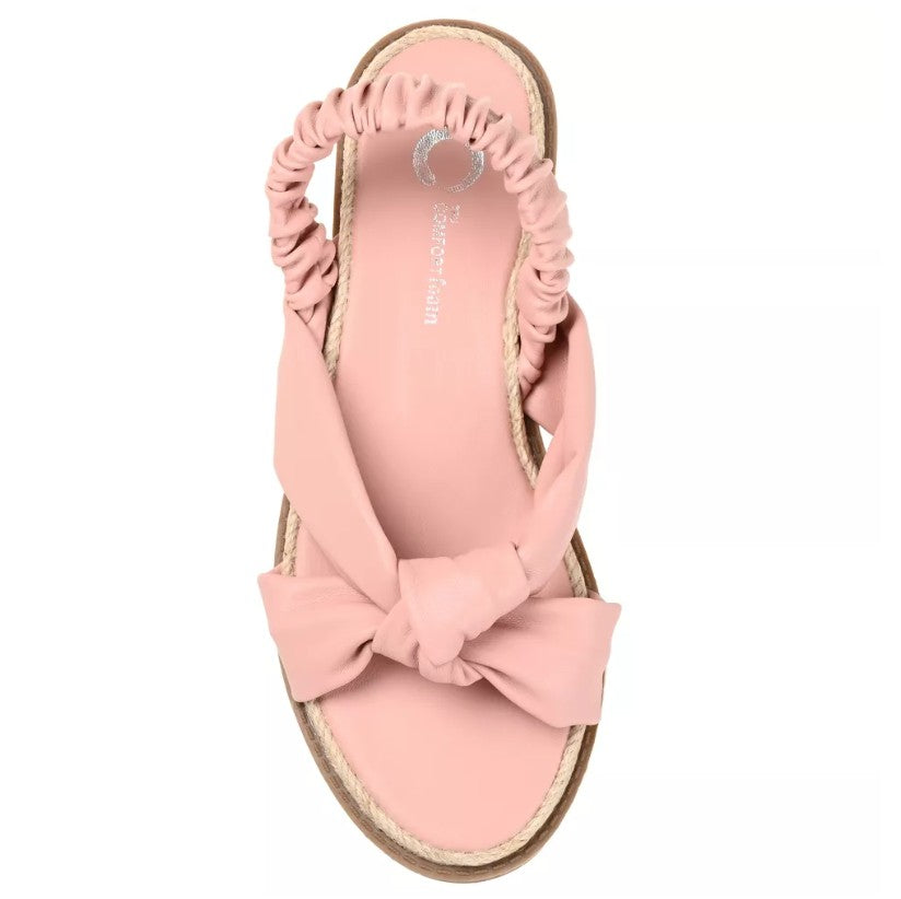 Journee Women's Size 7, Kiandra Espadrille Flat Sandals, Rose Pink