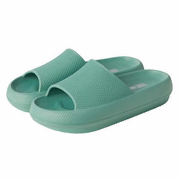 32 Degrees Women's Size Small (6-7) Cushion Slide Shower Sandal, Green