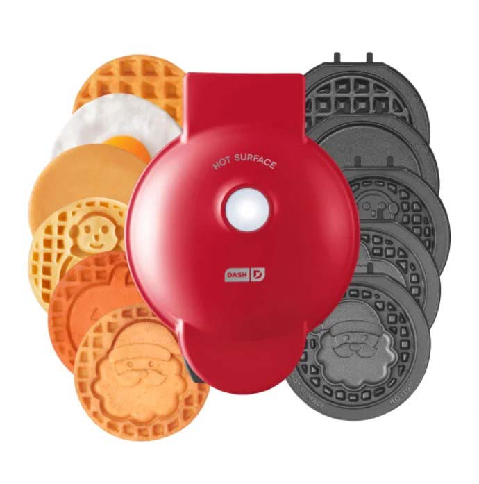 Dash MultiMaker Mini Waffle System with 7 Removable Plates and Storage Case