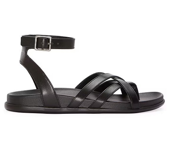 Arizona Jean Co Women Size 9, Hollin Ankle Strap Footbed Sandals, Black, Grade A