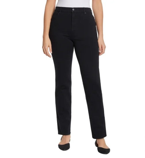 Gloria Vanderbilt Amanda Women 16 Average, Stretch Denim Jeans, Black, Grade A
