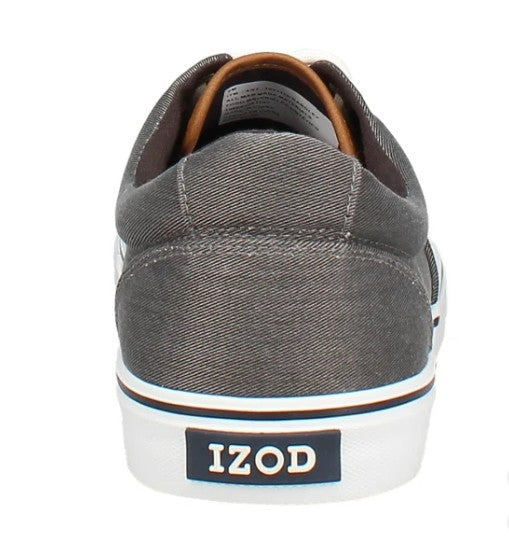 Izod Men's Size 11, Lace-Up Casual Canvas Shoes, Gray
