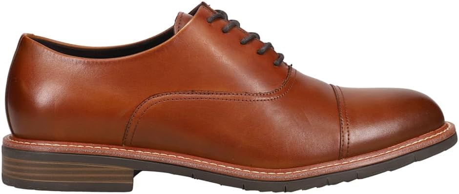 Kenneth Cole Reaction Men's Size 8 Cognac Leather Oxford Dress Shoe, Cognac, New in Box