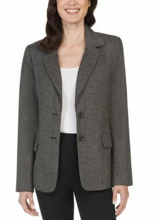 Matty M Ladies' Size Small (4-6) Classic Blazer, Charcoal Dark Gray