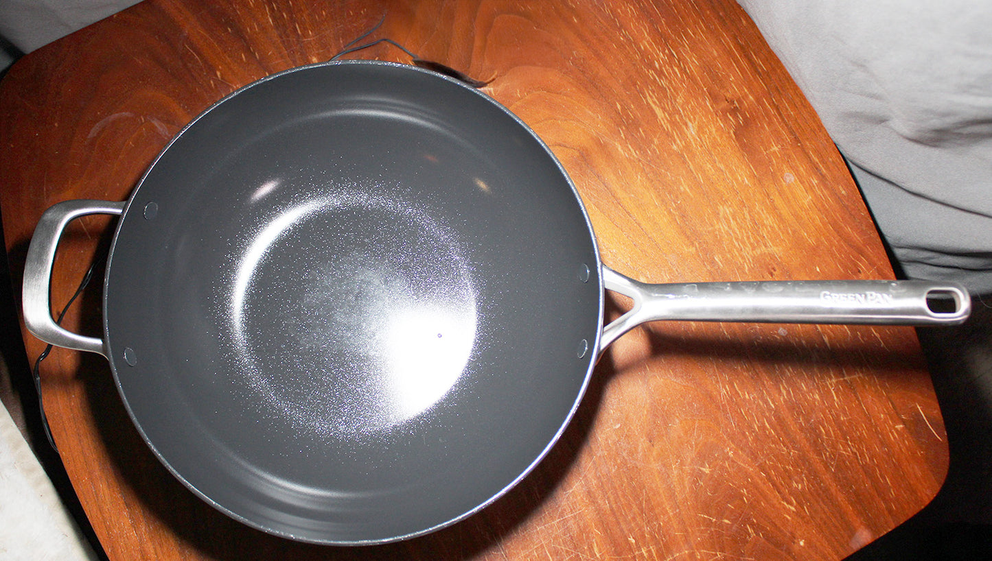 GreenPan GP5 Vista Stainless Steel 5-Quart Wok with Lid, Non-Stick