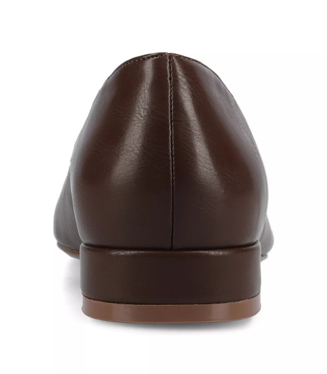 Journee Women's Size 9 Wide, Carmin Pointed Toe Dress Flats, Brown