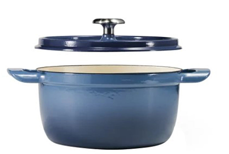 Tramontina 4-quart Enameled Cast Iron Round Dutch Oven, Blue, Pre-owned