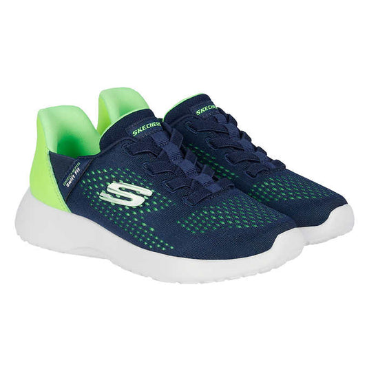 Skechers Kid's Size 13 Swift Fit Runner Shoes Sneakers, Navy/Green, Customer Return