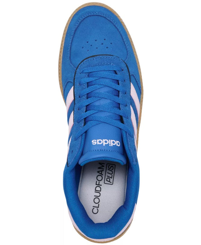 adidas Women's Size 9.5, Break Net Sleek Casual Sneakers, Royal Blue Pink, New (NO BOX)