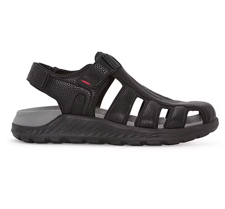 St. John's Bay Men's Size 11, Fairport Faux Leather Closed Toe Sandals, Black