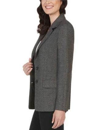 Matty M Ladies' Size Small (4-6) Classic Blazer, Charcoal Dark Gray