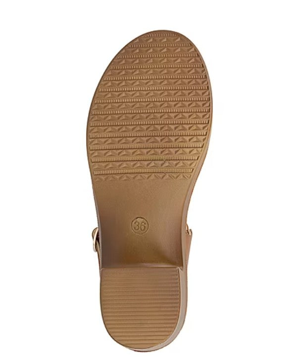 Mia Girl Women's Size 9.5, Dorian Block Heeled Strappy Sandals, Brown