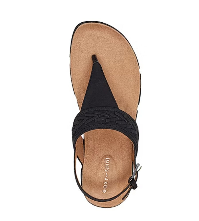 Easy Spirit Women's Size 9, Monte Strap Split Toe Sandals, Black