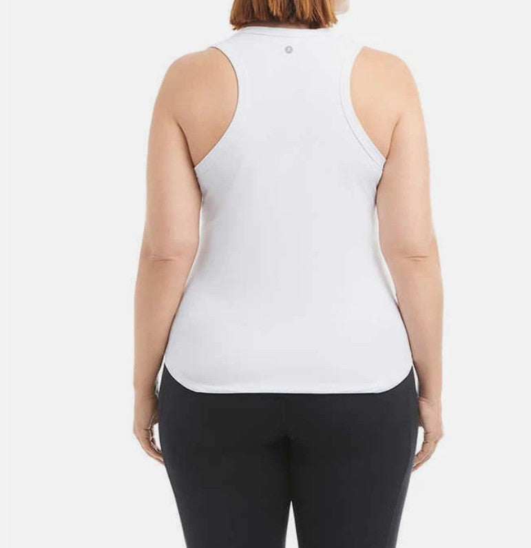 Danskin Ladies' Size XXL (18), 2-pack Air Brushed Tank Tops, Aqua (1) White (1)