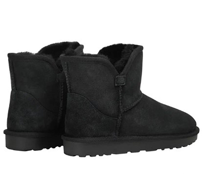 Kirkland Signature Ladies' Size 7, Shearling Scalloped Boot, Black