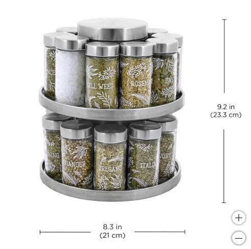 Kamenstein 20 Jar Revolving Spice Rack with Tool Caddy, New - Open Box