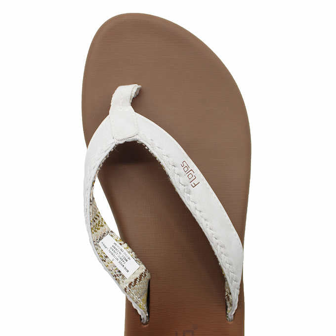 Flojos Ladies's Size 7, Maddy Flip Flop Sandal, Ivory-Tan