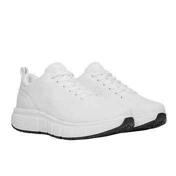 Kirkland Signature Men's Size 8 Comfort Walker Sneakers, White, New Ships without Box